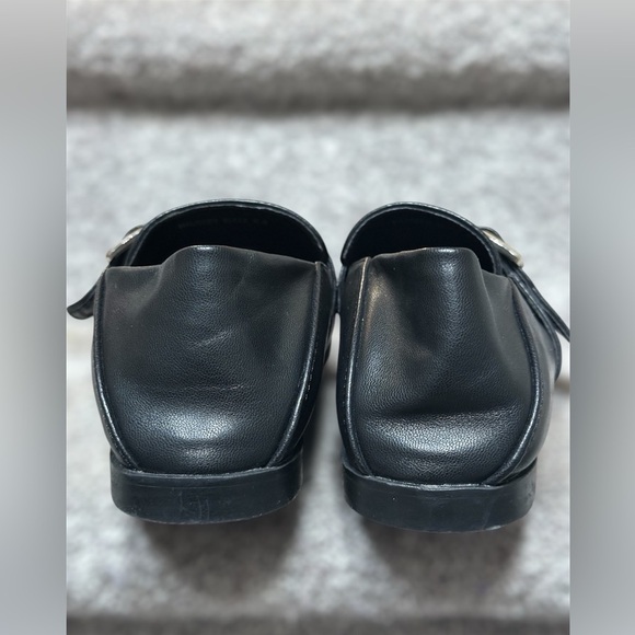 Vintage Havana Black Leather Maureen Studded Buckle Loafers Women 6.5 Old Money - Picture 4 of 9
